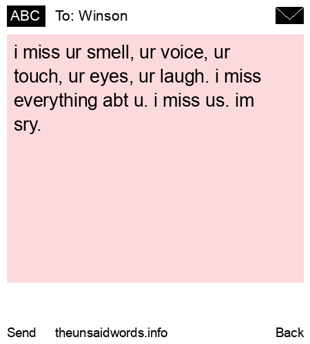 unsent message to Winson
