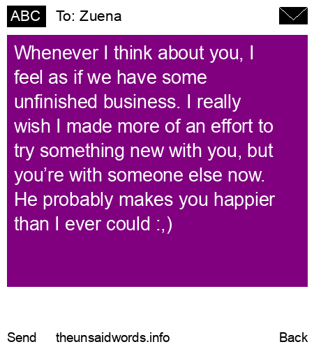 unsent message to Zuena