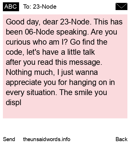 unsent message to 23-Node