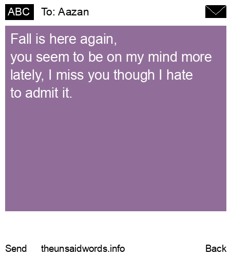 unsent message to Aazan