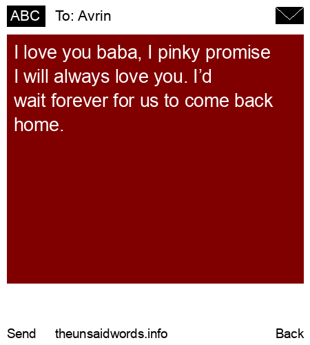 unsent message to Avrin
