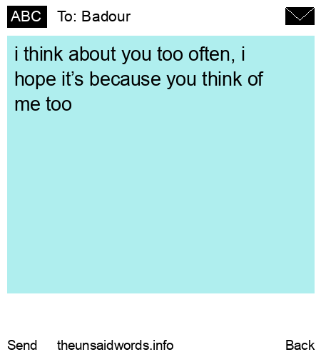 unsent message to Badour
