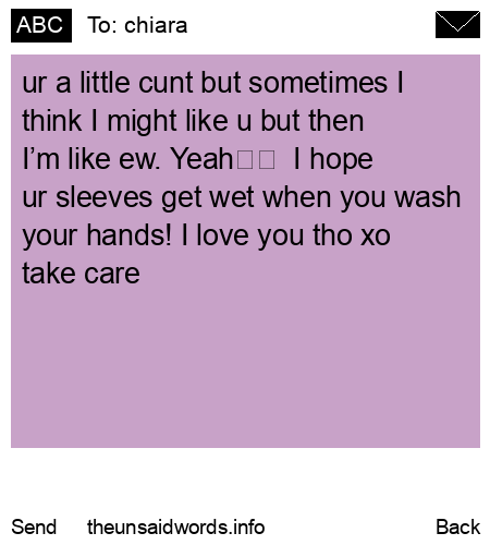 unsent message to chiara