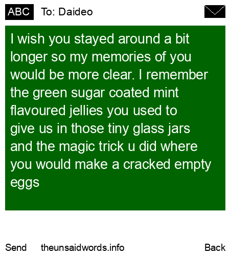 unsent message to Daideo