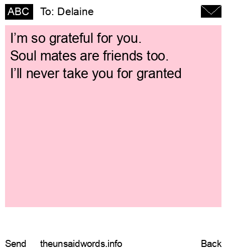 unsent message to Delaine 