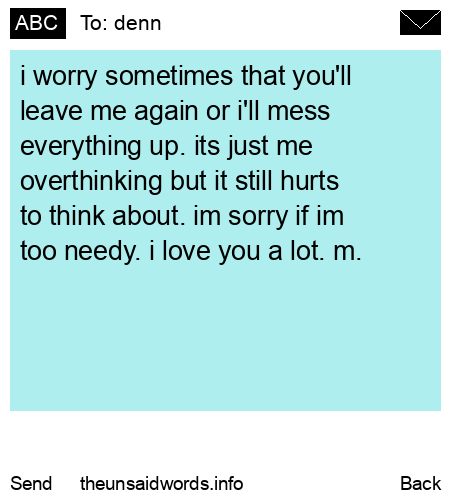 unsent message to denn