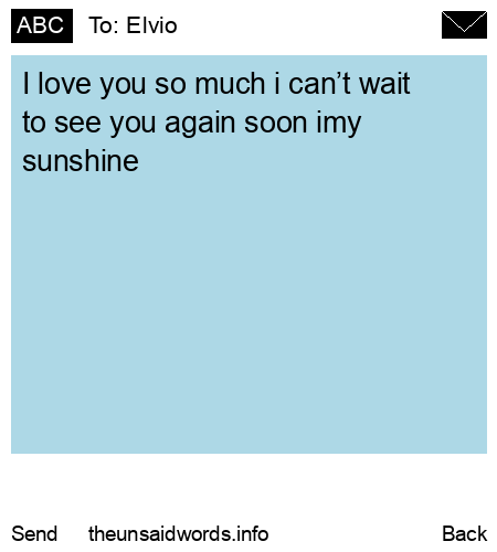 unsent message to Elvio