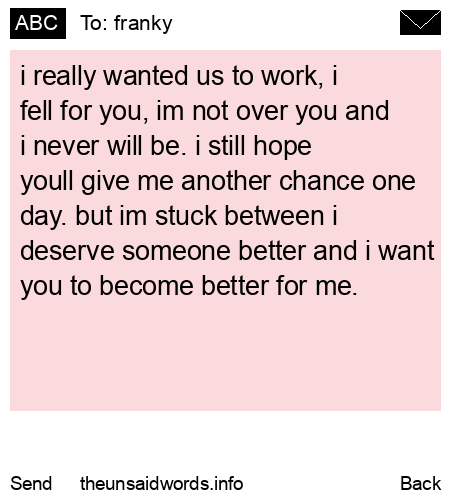 unsent message to franky