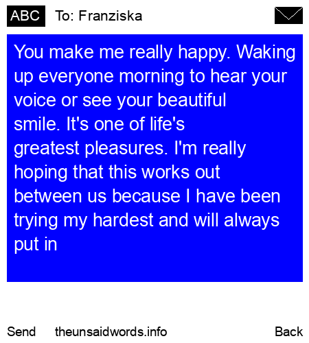 unsent message to Franziska