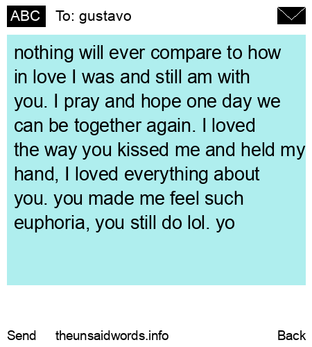 unsent message to gustavo