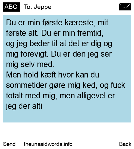 unsent message to Jeppe