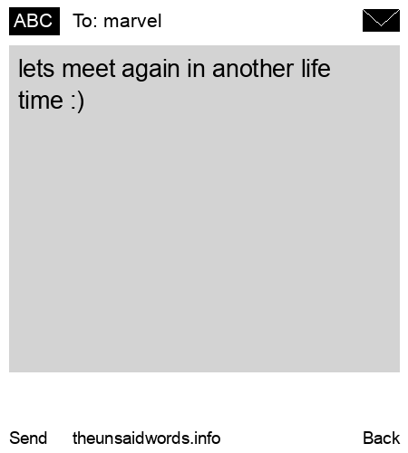 unsent message to marvel