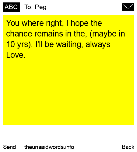 unsent message to Peg