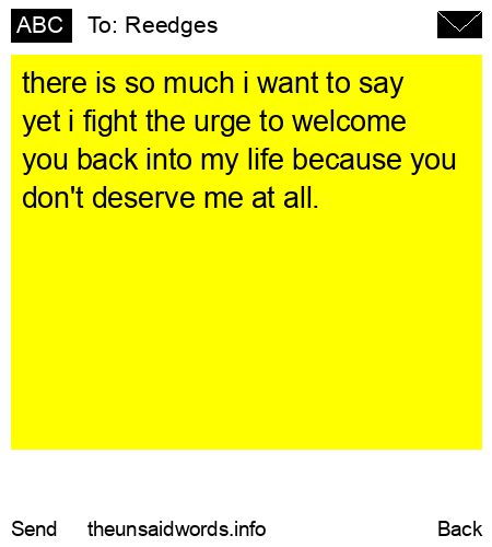 unsent message to Reedges