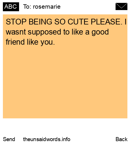 unsent message to rosemarie
