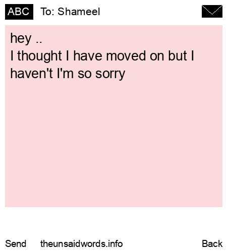unsent message to Shameel