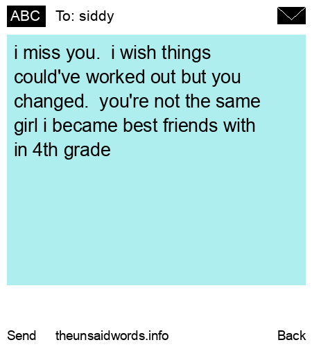unsent message to siddy