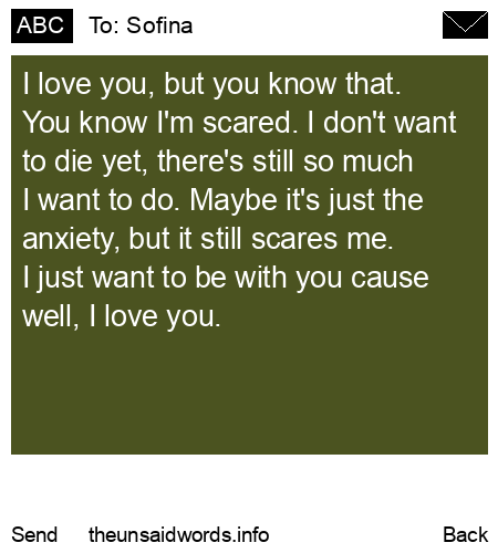 unsent message to Sofina