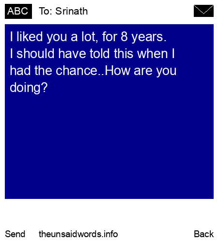unsent message to Srinath