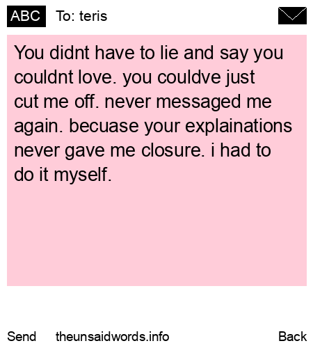 unsent message to teris