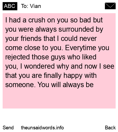 unsent message to Vian
