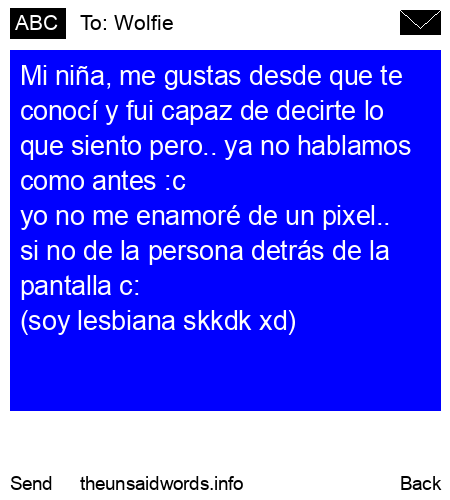 unsent message to Wolfie