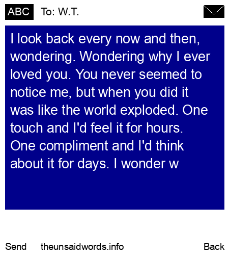 unsent message to W.T.