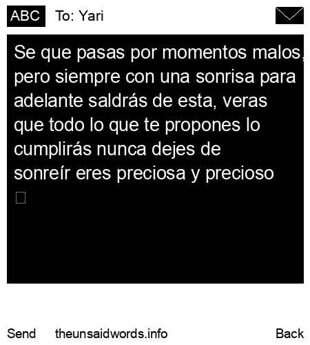 unsent message to Yari