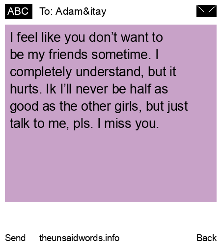 unsent message to Adam&amp;itay