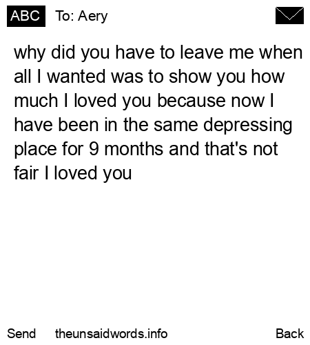 unsent message to Aery