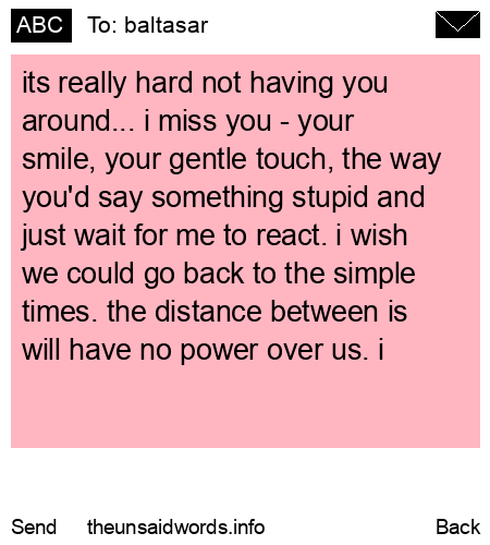 unsent message to baltasar