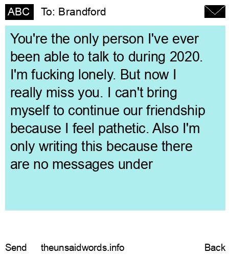 unsent message to Brandford