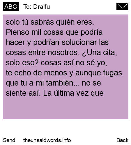 unsent message to Draifu