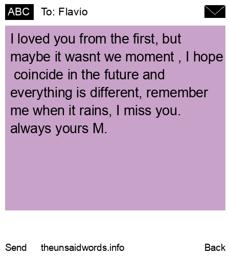 unsent message to Flavio
