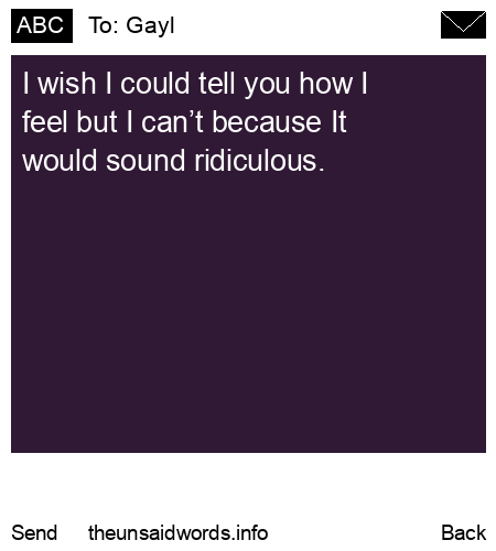 unsent message to Gayl