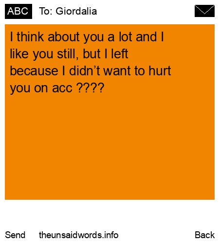 unsent message to Giordalia