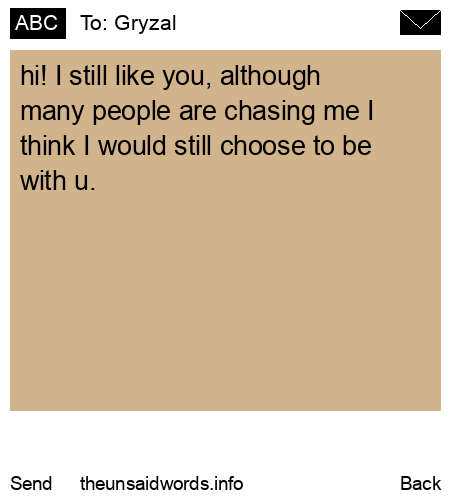unsent message to Gryzal