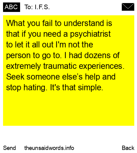 unsent message to I.F.S.