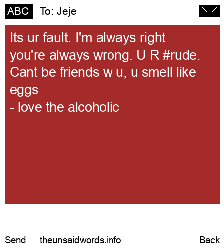 unsent message to Jeje