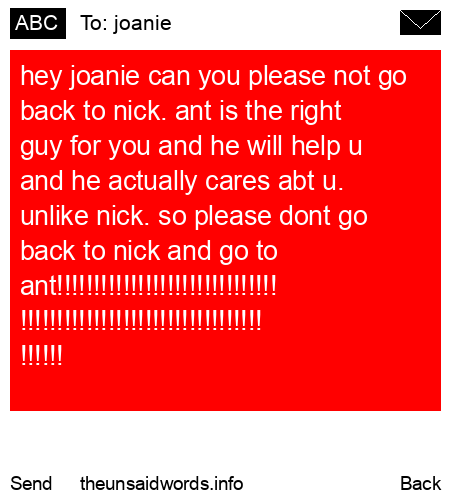 unsent message to joanie