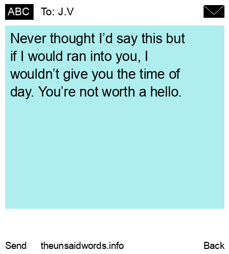 unsent message to J.V