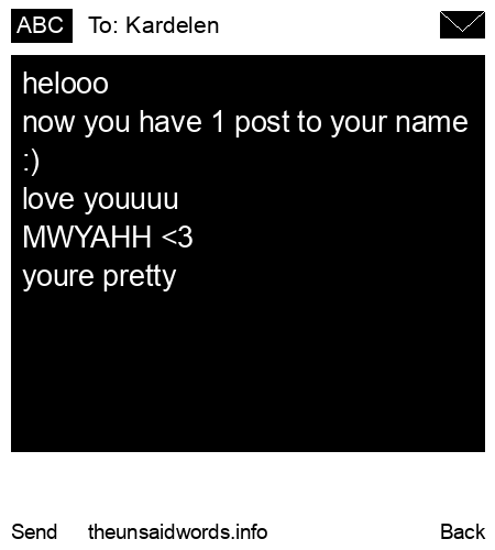 unsent message to Kardelen