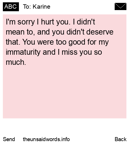 unsent message to Karine
