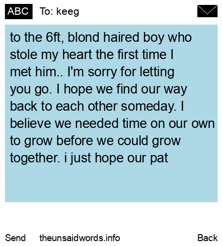 unsent message to keeg