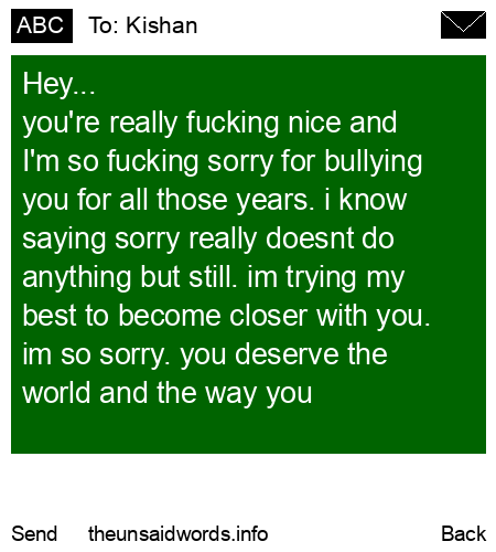 unsent message to Kishan