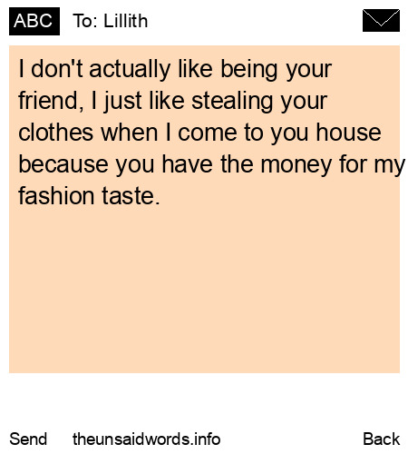 unsent message to Lillith