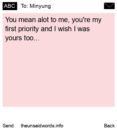 unsent message to Minyung
