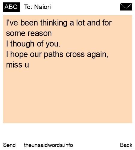 unsent message to Naiori