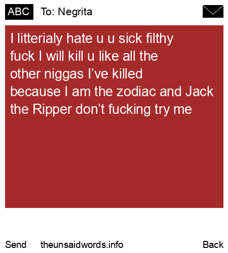 unsent message to Negrita