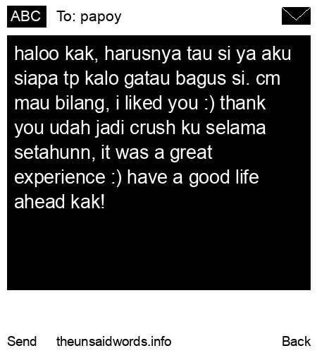 unsent message to papoy